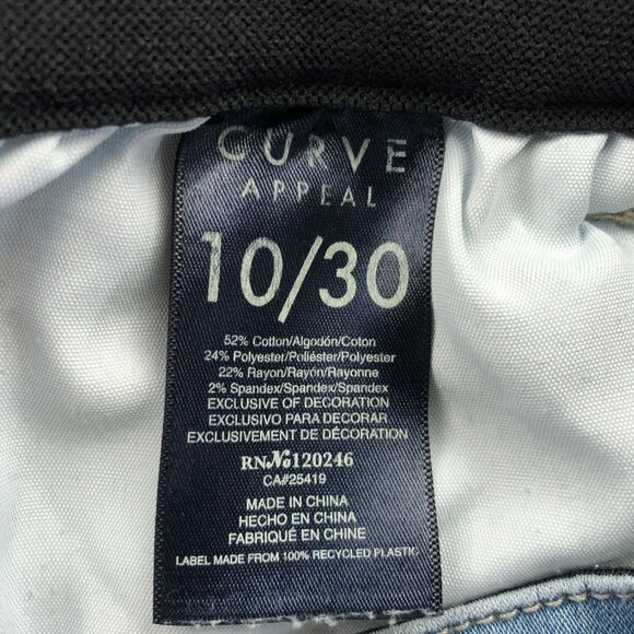 Curve Appeal Womens Jeans Size 10/30 Ankle Stretch Skinny Leg Casual Blue Denim - Picture 3 of 13